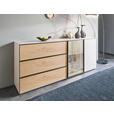 SIDEBOARD 210/90/45 cm  - Eiche Bianco/Beige, Design, Glas/Holz (210/90/45cm) - Ambiente