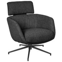 RELAXFÅTÖLJ i metall, textil svart, mörkgrå  - mörkgrå/svart, Design, metall/textil (73/86/83cm) - Dieter Knoll