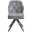 STUHL   Webstoff  Grau, Schwarz  - Schwarz/Grau, Design, Textil/Metall (50/85/60cm) - Carryhome