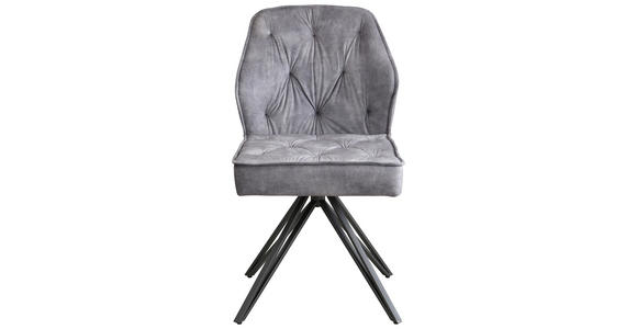 STUHL   Webstoff  Grau, Schwarz  - Schwarz/Grau, Design, Textil/Metall (50/85/60cm) - Carryhome