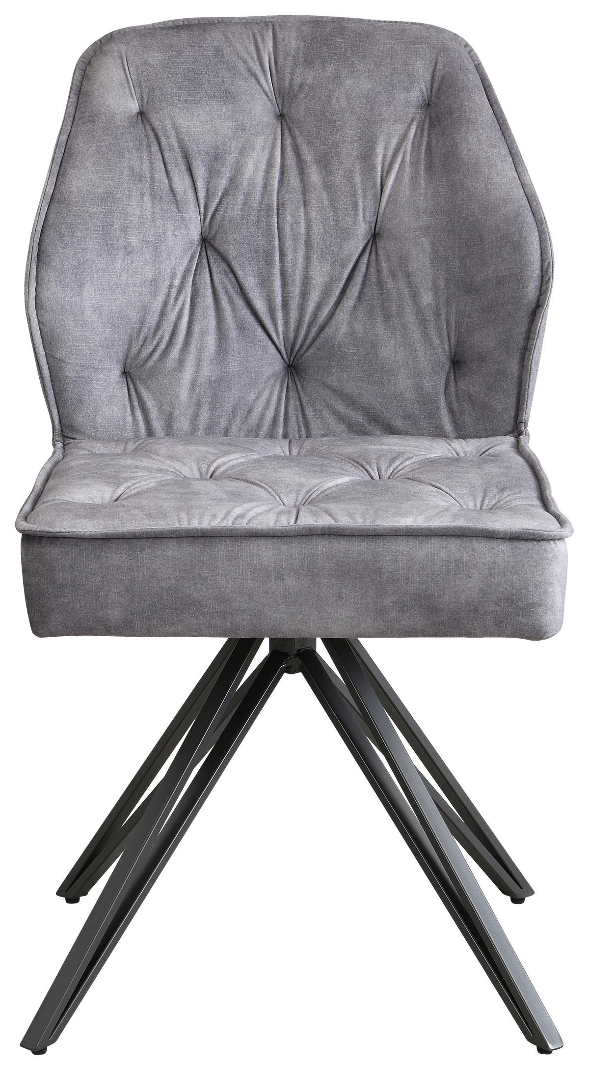 STUHL   Webstoff  - Schwarz/Grau, Design, Textil/Metall (50/85/60cm) - Carryhome