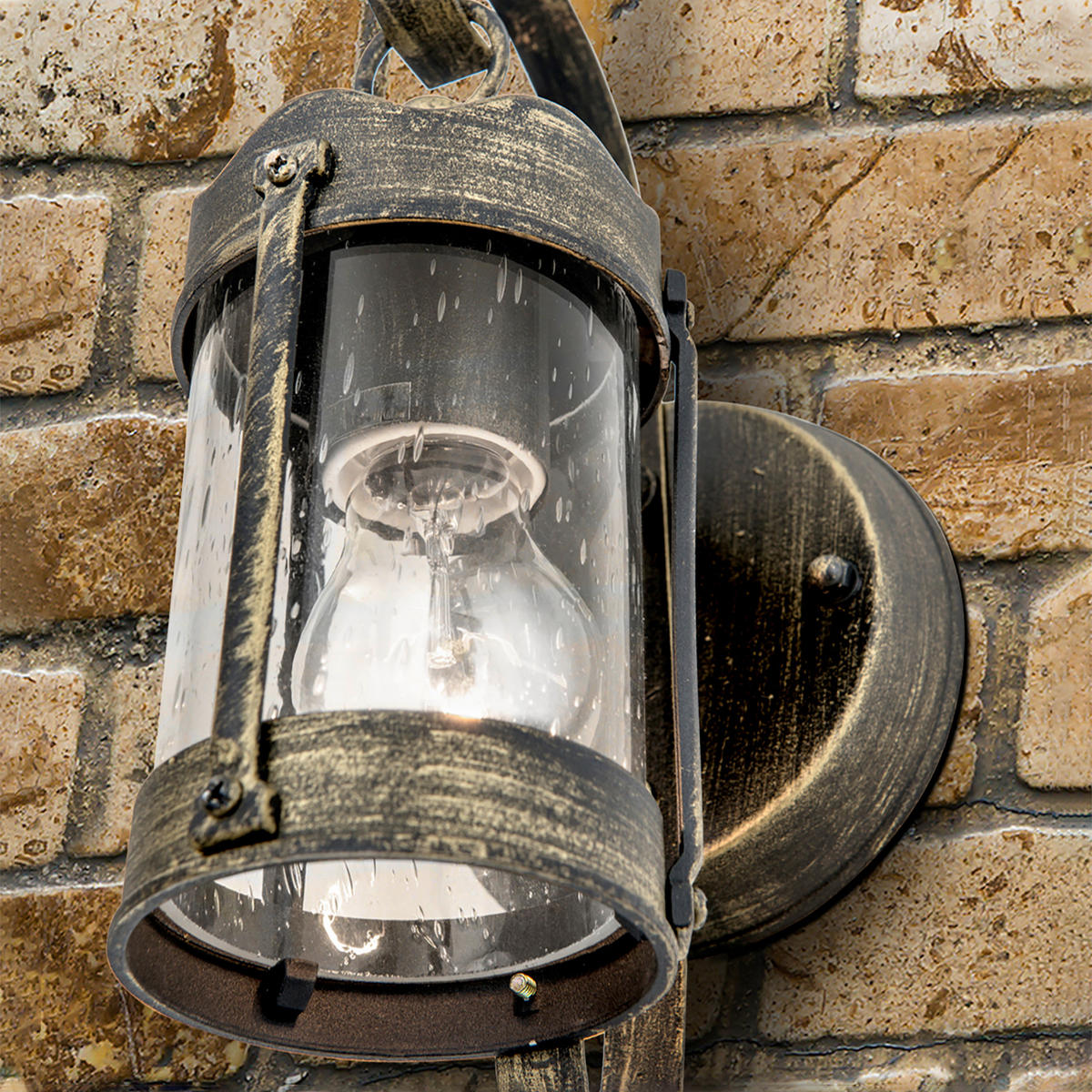 AUßENWANDLEUCHTE Taverna   - Schwarz, LIFESTYLE, Glas/Metall (12,5/26/17cm)