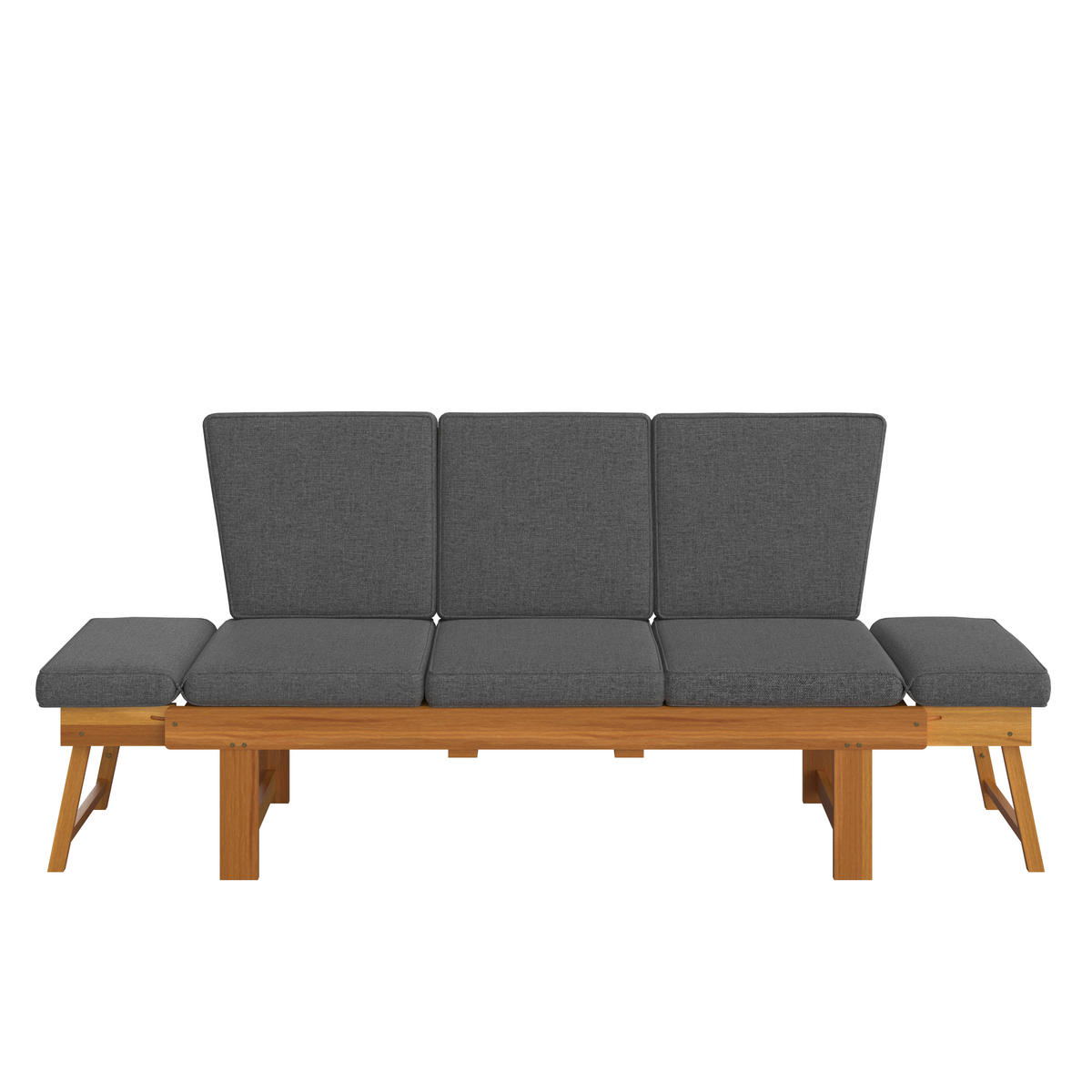 GARTENBANK 206/83/63 cm  in Grau, Akaziefarben  - Akaziefarben/Grau, MODERN, Holz/Textil (206/83/63cm) - Ambia Garden