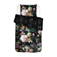 WENDEBETTWÄSCHE FLEUR Satin 155/220 cm  - Schwarz, KONVENTIONELL, Textil (155/220cm) - Essenza