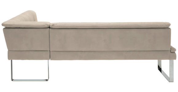 ECKBANK 253/174 cm in Chromfarben, Sandfarben - Sandfarben/Chromfarben, Design, Textil/Metall (253/174cm) - Novel