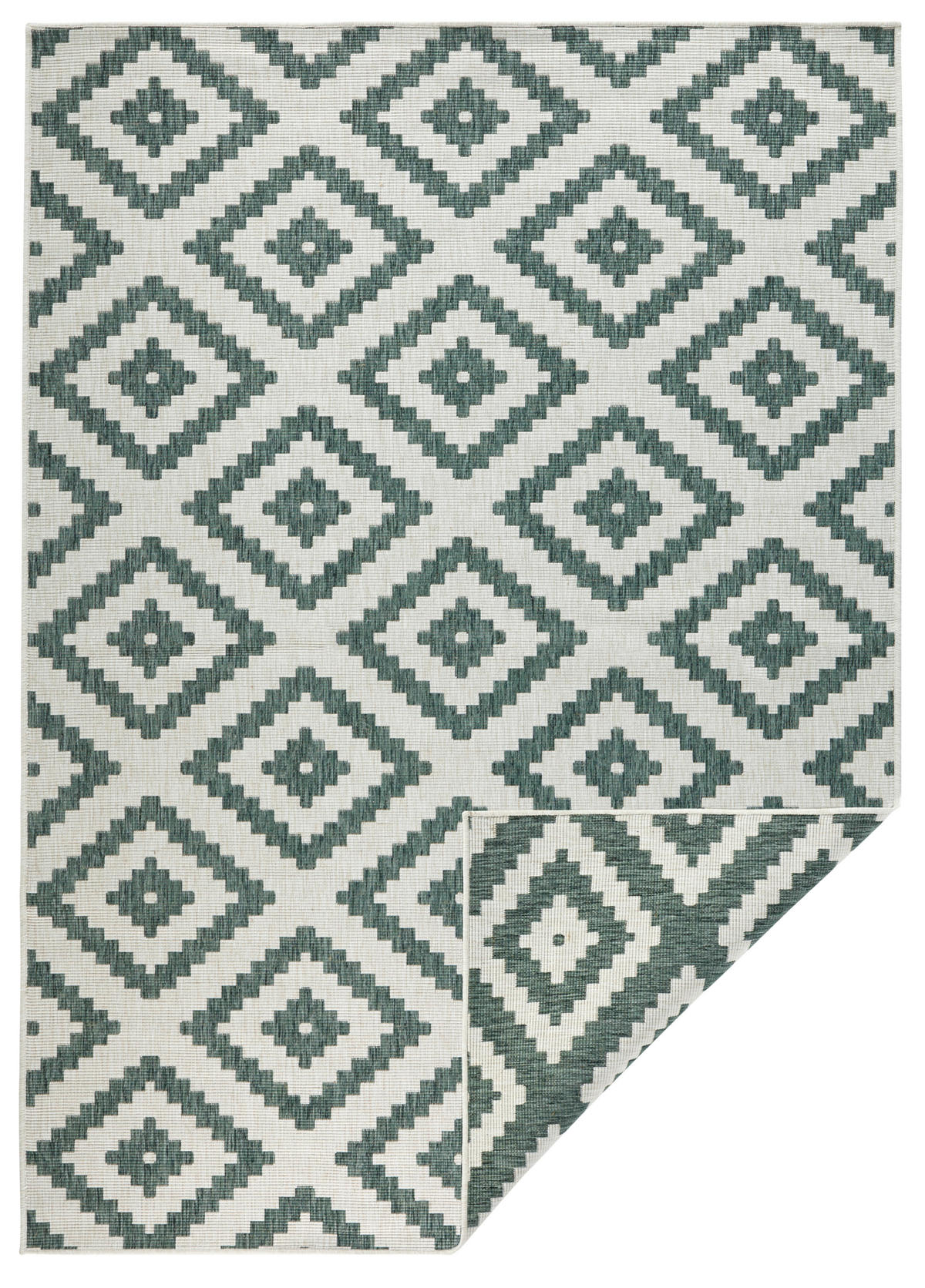 OUTDOORTEPPICH 80/150 cm Twin Creme, Grün  - Creme/Grün, Basics, Kunststoff (80/150cm) - Novel