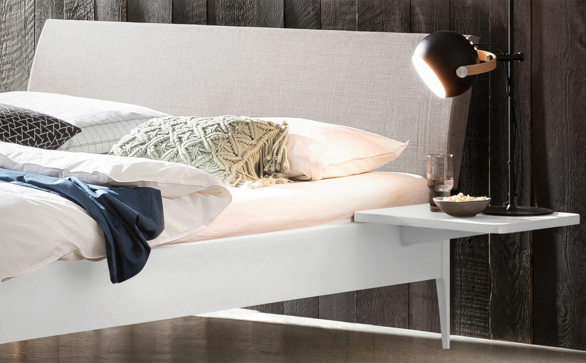 BETT 180/200 cm  in Weiß, Hellgrau  - Hellgrau/Weiß, KONVENTIONELL, Textil (180/200cm) - Hasena