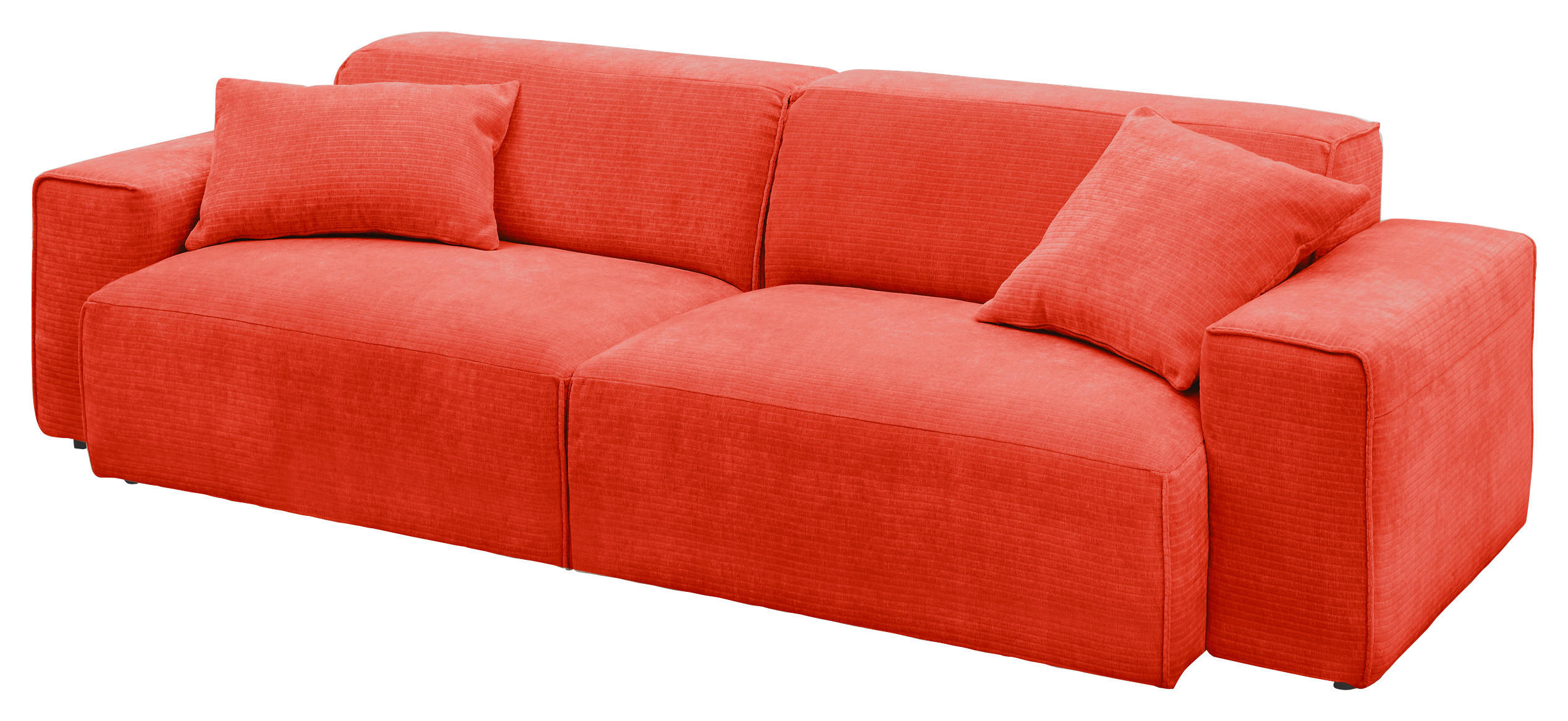 BIGSOFA Chenille Rot  - Rot/Schwarz, Design, Kunststoff/Textil (238/71/101cm) - Pure Home Lifestyle