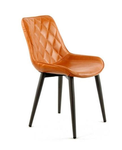 STUHL-SET 2 Stück  in Lederlook  - Orange, Trend, Textil/Metall (51/80/60cm)