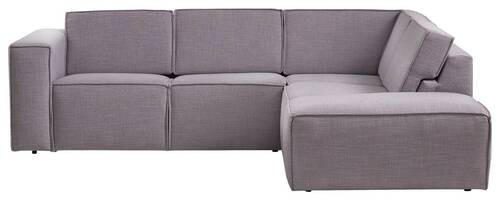 ECKSOFA in Struktur Grau - Schwarz/Grau, Modern, Kunststoff/Textil (275/220cm) - Trendmanufaktur
