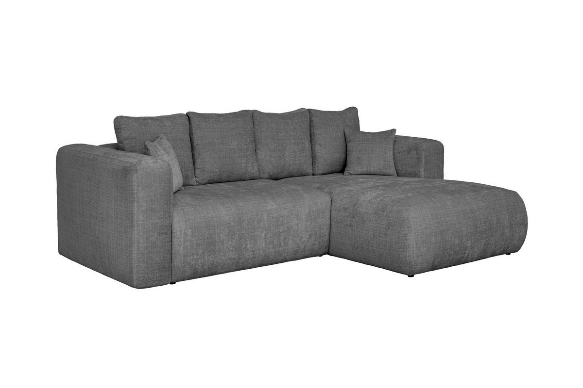 ECKSOFA Dunkelgrau Chenille Zierkissen, Rückenkissen, Rücken echt  - Dunkelgrau/Schwarz, MODERN, Kunststoff/Textil (276/188cm) - Milino