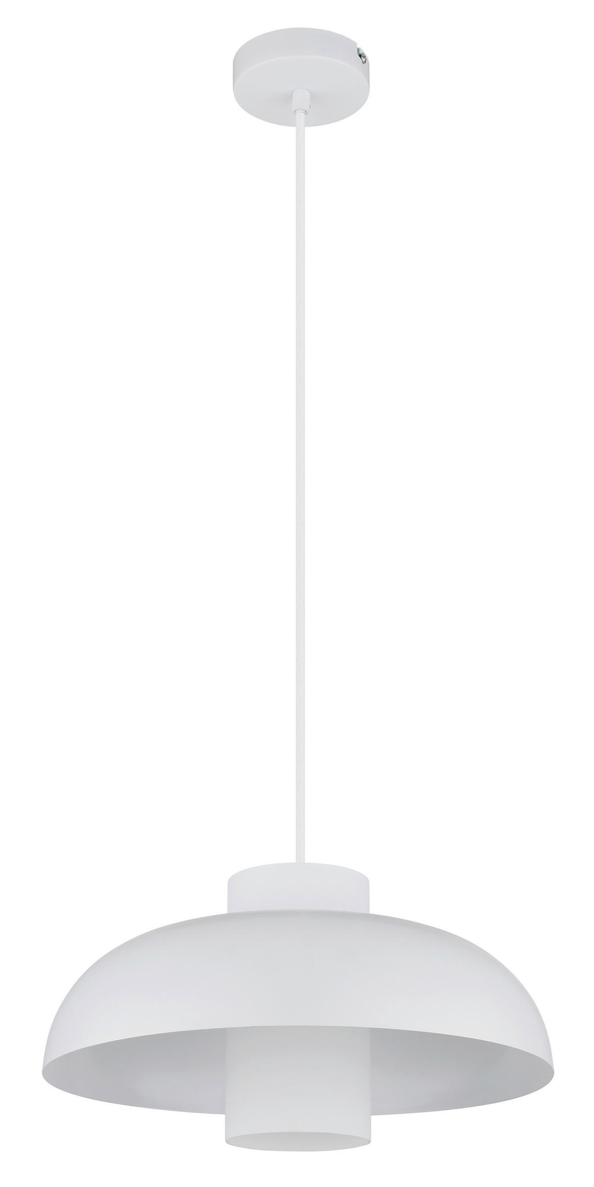 HÄNGELEUCHTE 38/120 cm    - Weiss/Opal, Trend, Glas/Textil (38/120cm) - Globo