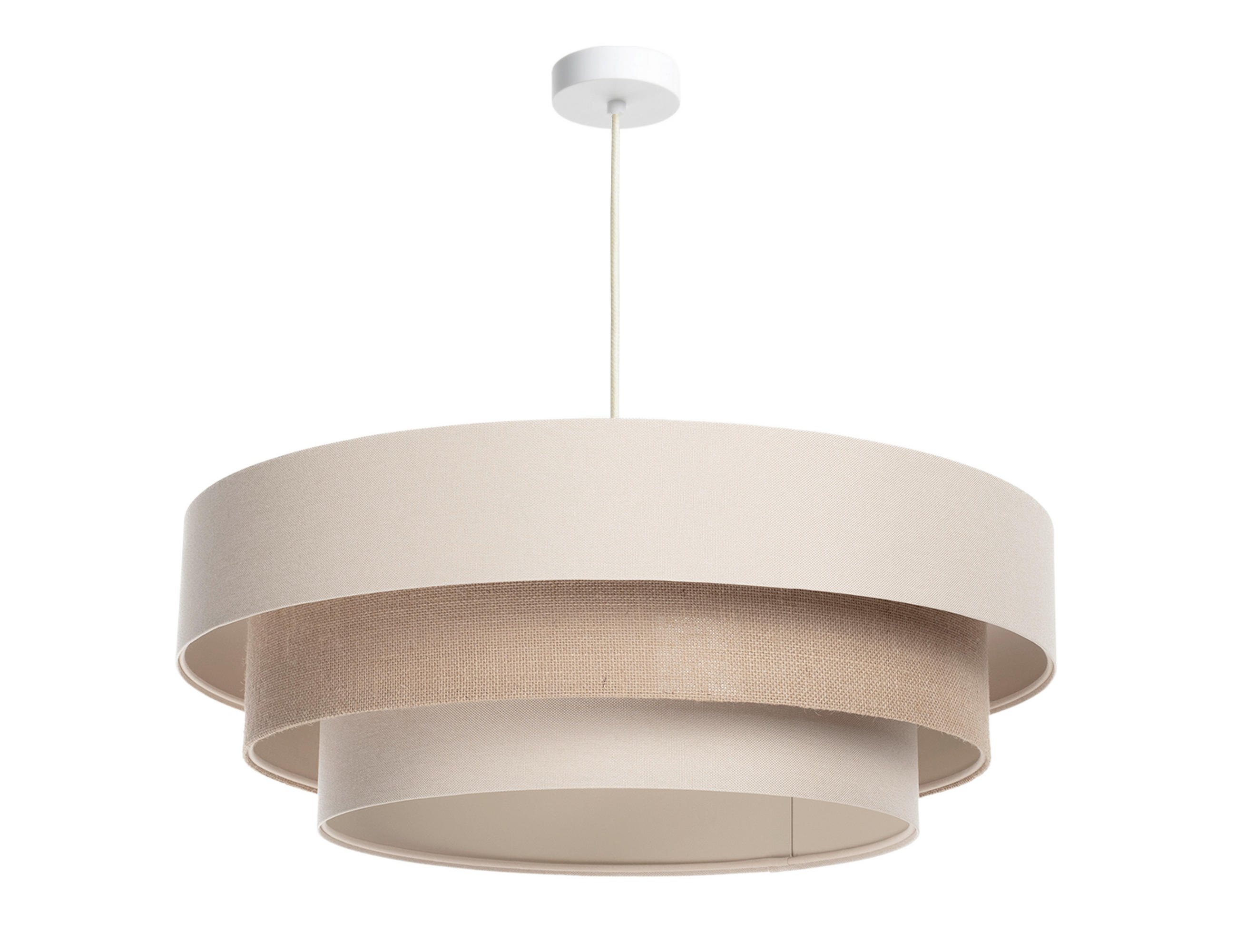 XXXLutz Hängeleuchte Boho Creme, Beige, Karamell 89 cm