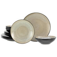 SERVIS Malmö beige 12 delar  - beige/svart, Basics, keramik - Creatable