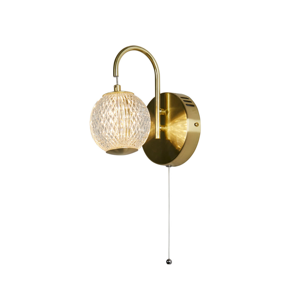 LED-WANDLEUCHTE 13/21/19 cm   - Transparent/Messingfarben, Trend, Kunststoff/Metall (13/21/19cm)