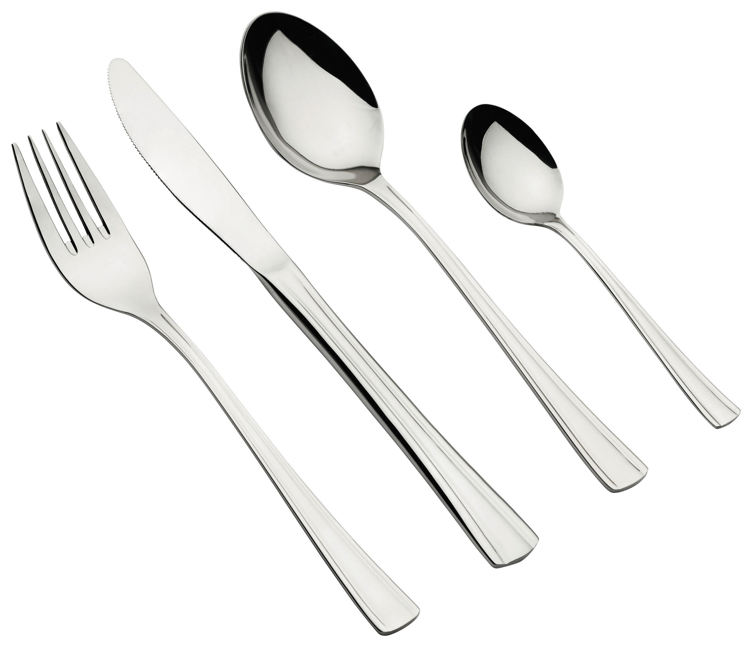 BESTECKSET 24-teilig Edelstahl  für 6 Personen  - Silberfarben, Trend, Metall - Mäser