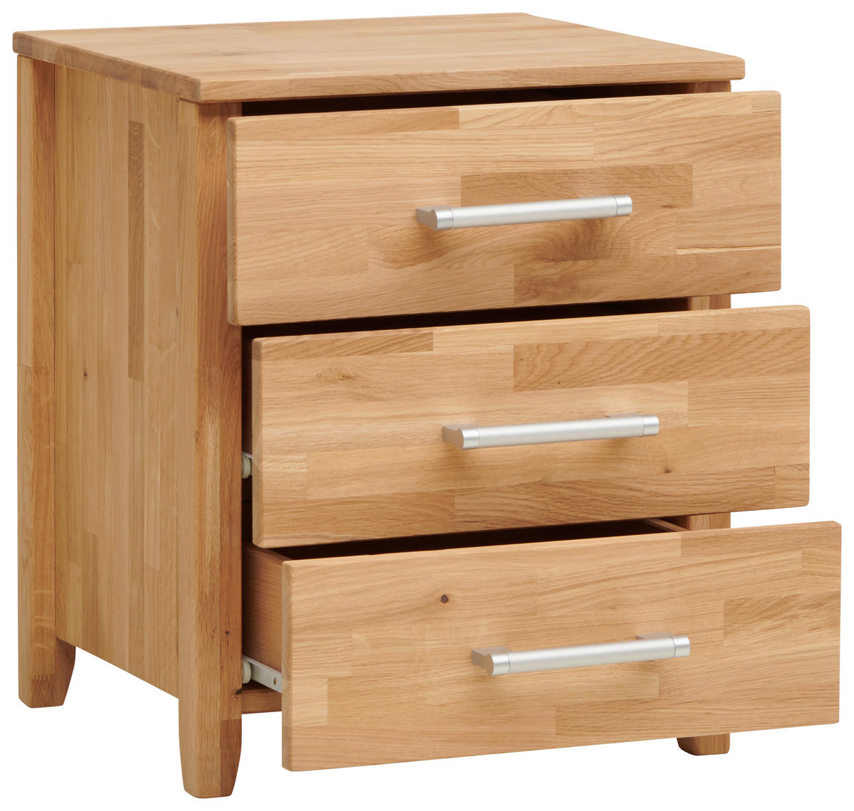 NACHTTISCH 45/55/42 cm  in massiv Wildeiche Eichefarben  - Chromfarben/Eichefarben, Natur, Holz/Kunststoff (45/55/42cm) - Livetastic