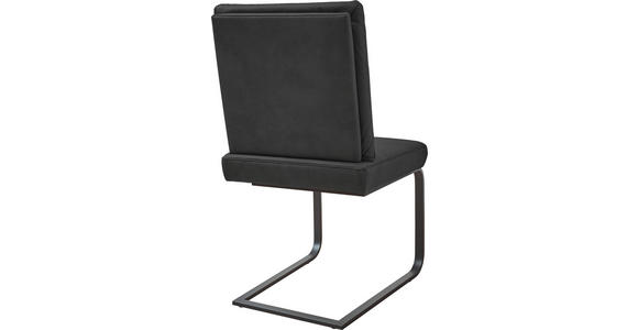 SCHWINGSTUHL in Stahl Mikrofaser - Dunkelgrau/Schwarz, Design, Textil/Metall (46/92/60cm) - Dieter Knoll