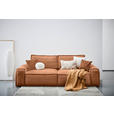 SCHLAFSOFA  mit Liegefunktion, Schlafen auf Sitzhöhe, Rücken echt Webstoff Rostfarben  - Rostfarben/Schwarz, KONVENTIONELL, Kunststoff/Textil (256/83/115cm) - Carryhome