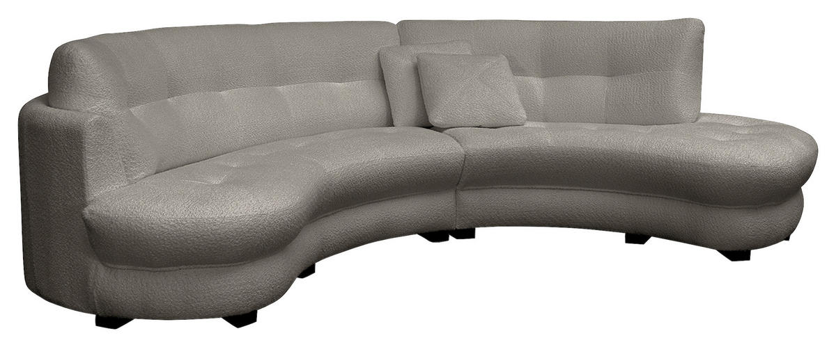 ECKSOFA in Bouclé Dunkelgrau  - Weiss/Dunkelgrau, Design, Kunststoff/Textil (300/113cm) - Livetastic