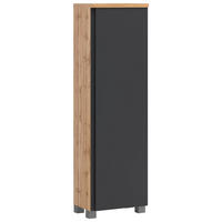 MIDISCHRANK 40/130/35 cm  - Eiche Wotan/Silberfarben, MODERN, Holzwerkstoff/Kunststoff (40/130/35cm) - Held