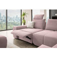 ECKSOFA in Velours Altrosa  - Schwarz/Altrosa, Design, Kunststoff/Textil (326/236cm) - Xora