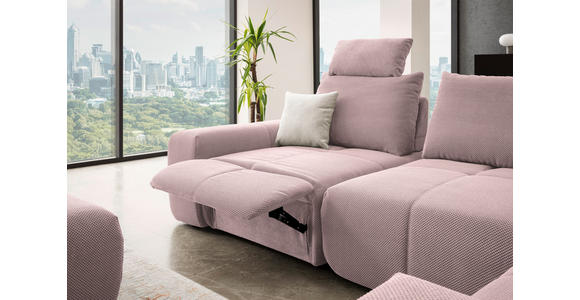 ECKSOFA in Velours Altrosa  - Schwarz/Altrosa, Design, Kunststoff/Textil (326/236cm) - Xora