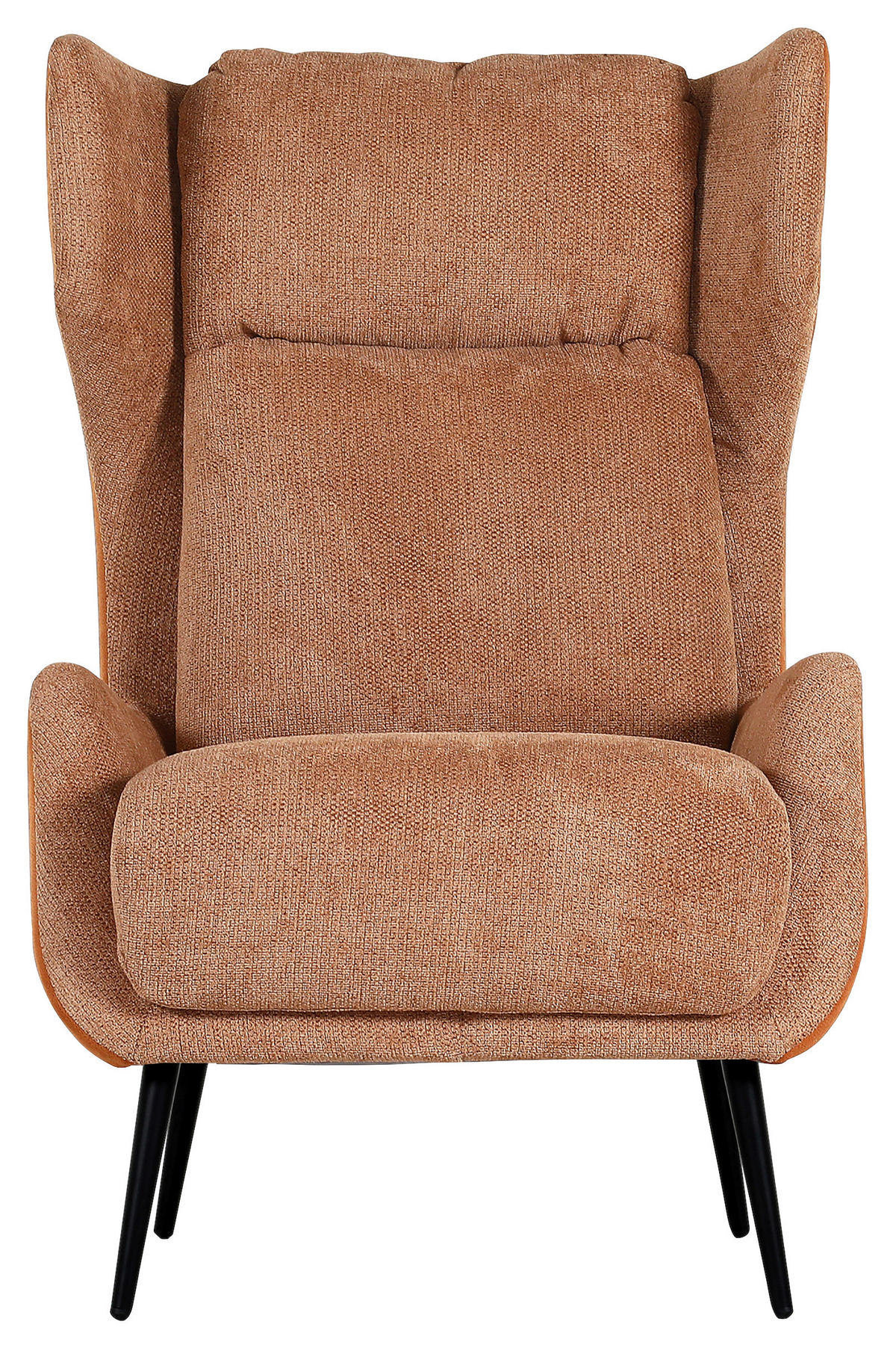 OHRENSESSEL Flachgewebe, Mikrofaser Cognac  - Cognac/Schwarz, KONVENTIONELL, Textil/Metall (75/111/83cm) - Carryhome