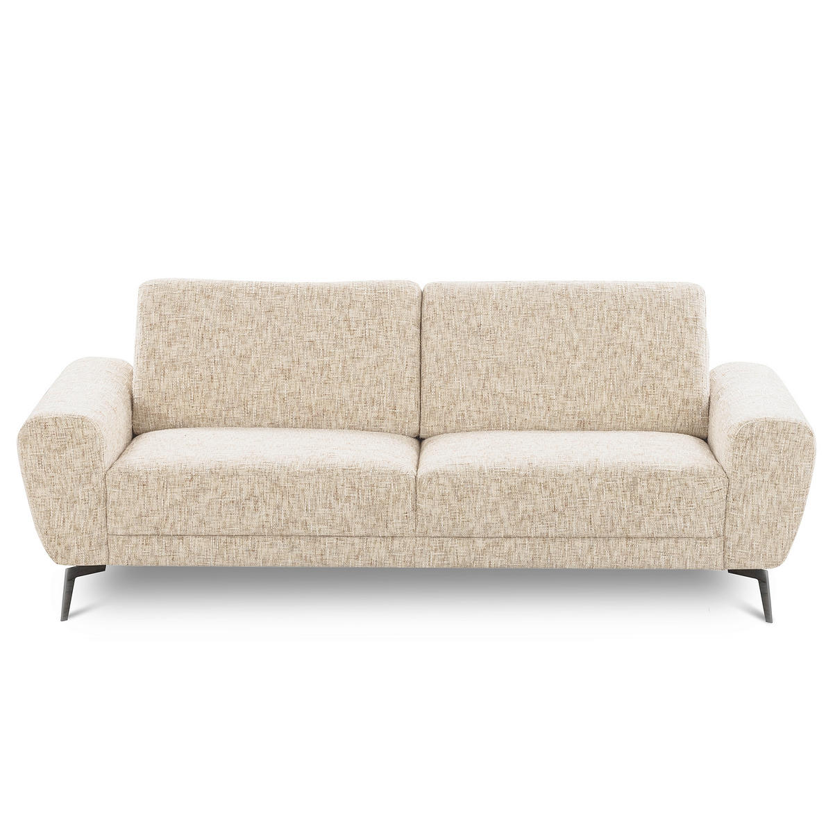 3-SITZER-SOFA SPRING Webstoff Beige  - Beige/Schwarz, Design, Textil/Metall (187/85/92cm) - Livetastic