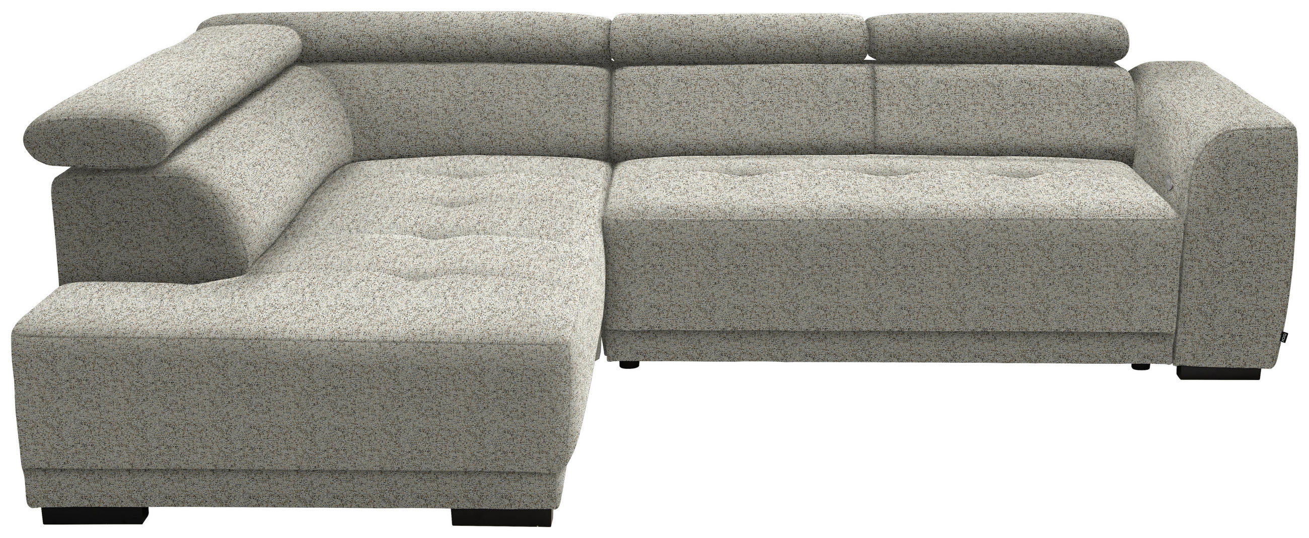 ECKSOFA in Struktur Creme  205/284 cm  - Creme/Schwarz, Design, Kunststoff/Textil (205/284cm) - Xora