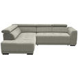 ECKSOFA in Struktur Creme  205/284 cm  - Creme/Schwarz, Design, Kunststoff/Textil (205/284cm) - Xora