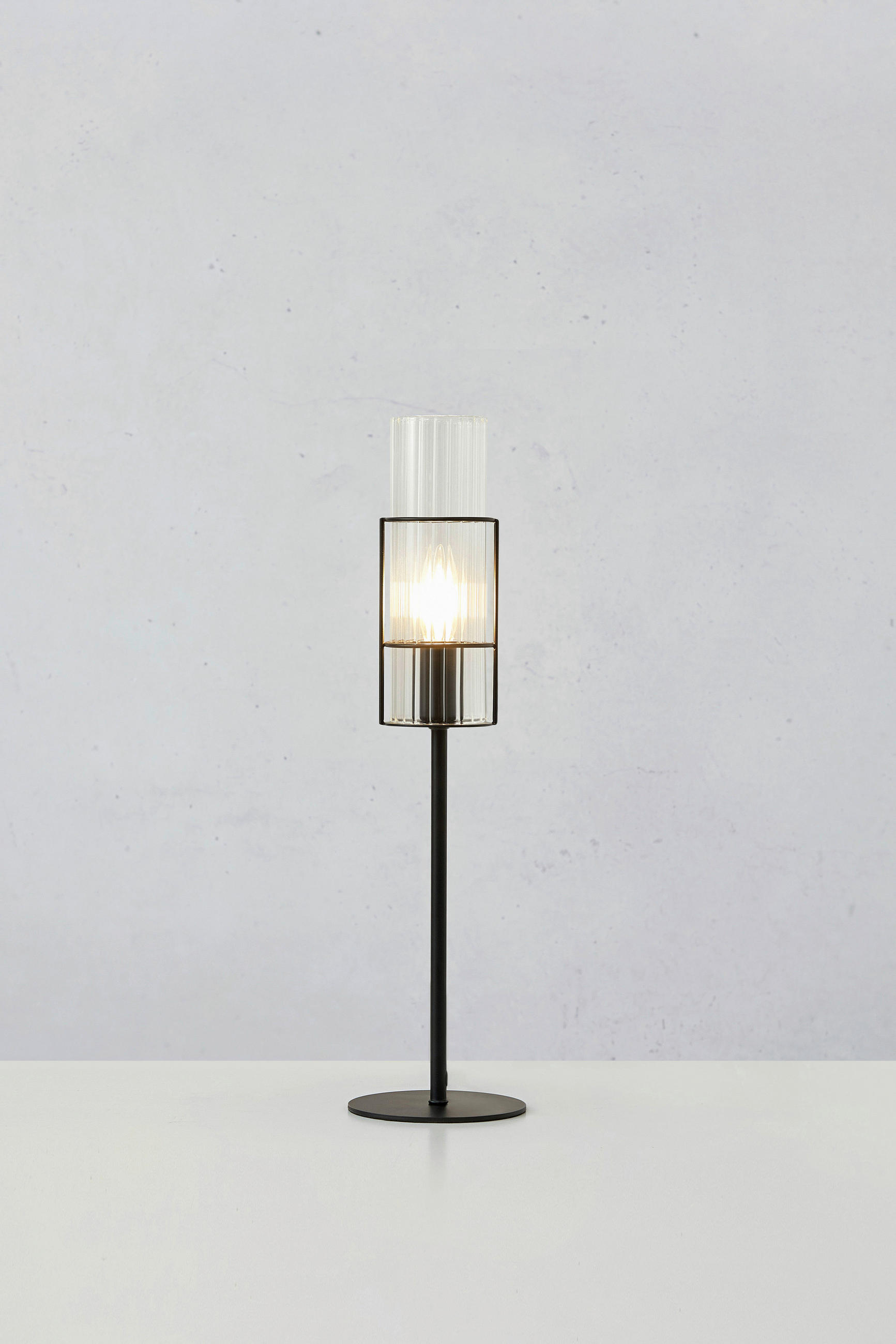TISCHLEUCHTE - Transparent/Schwarz, Basics, Glas/Metall (13/50cm) - Markslöjd