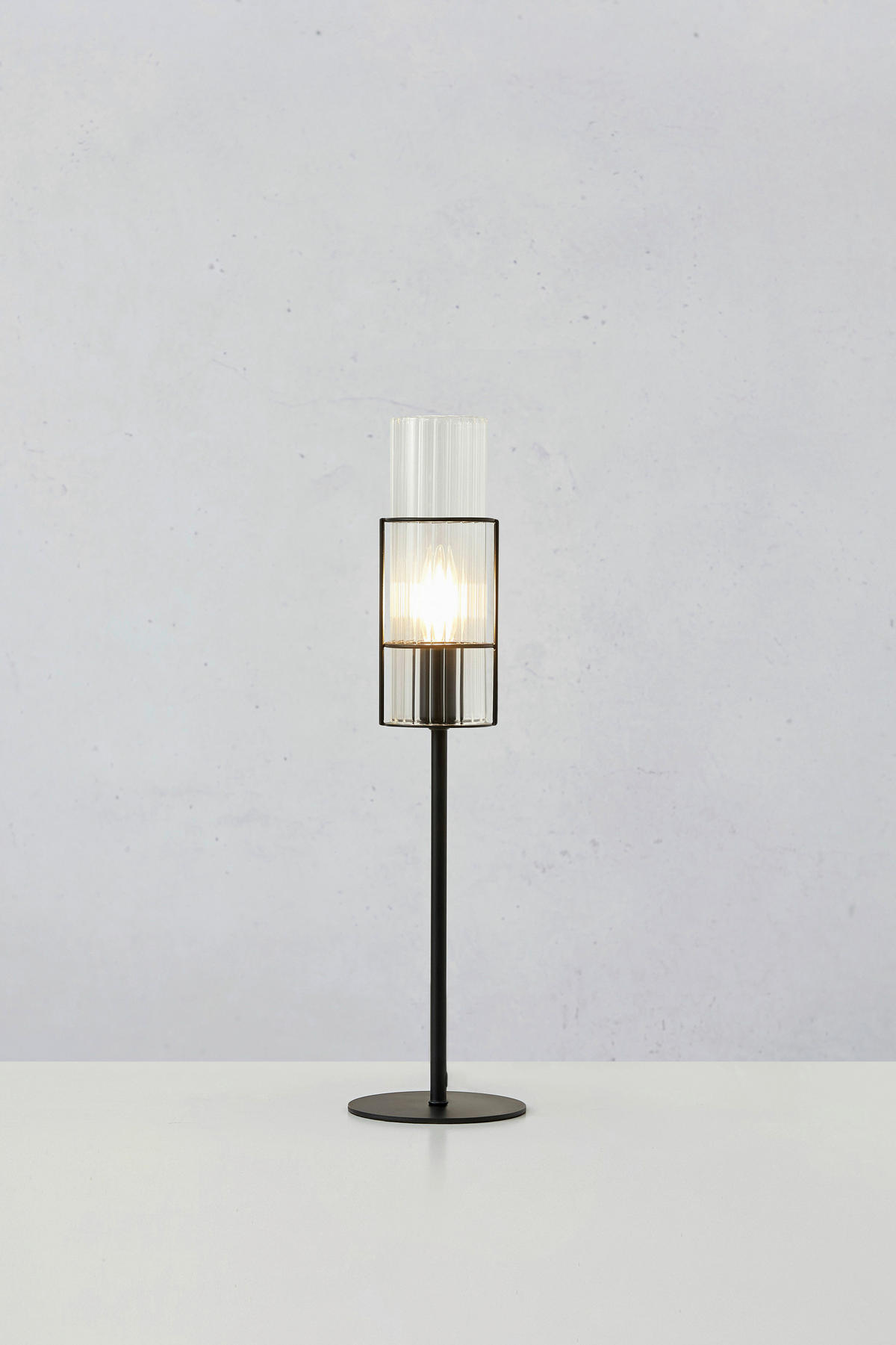 TISCHLEUCHTE TUBO 13/50 cm   - Transparent/Schwarz, Basics, Glas/Metall (13/50cm) - Markslöjd