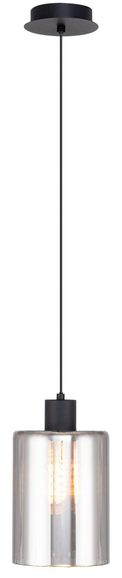 LAMPĂ SUSPENDATĂ 15/120 cm  - negru, Trend, sticlă/metal (15/120cm) - Novel