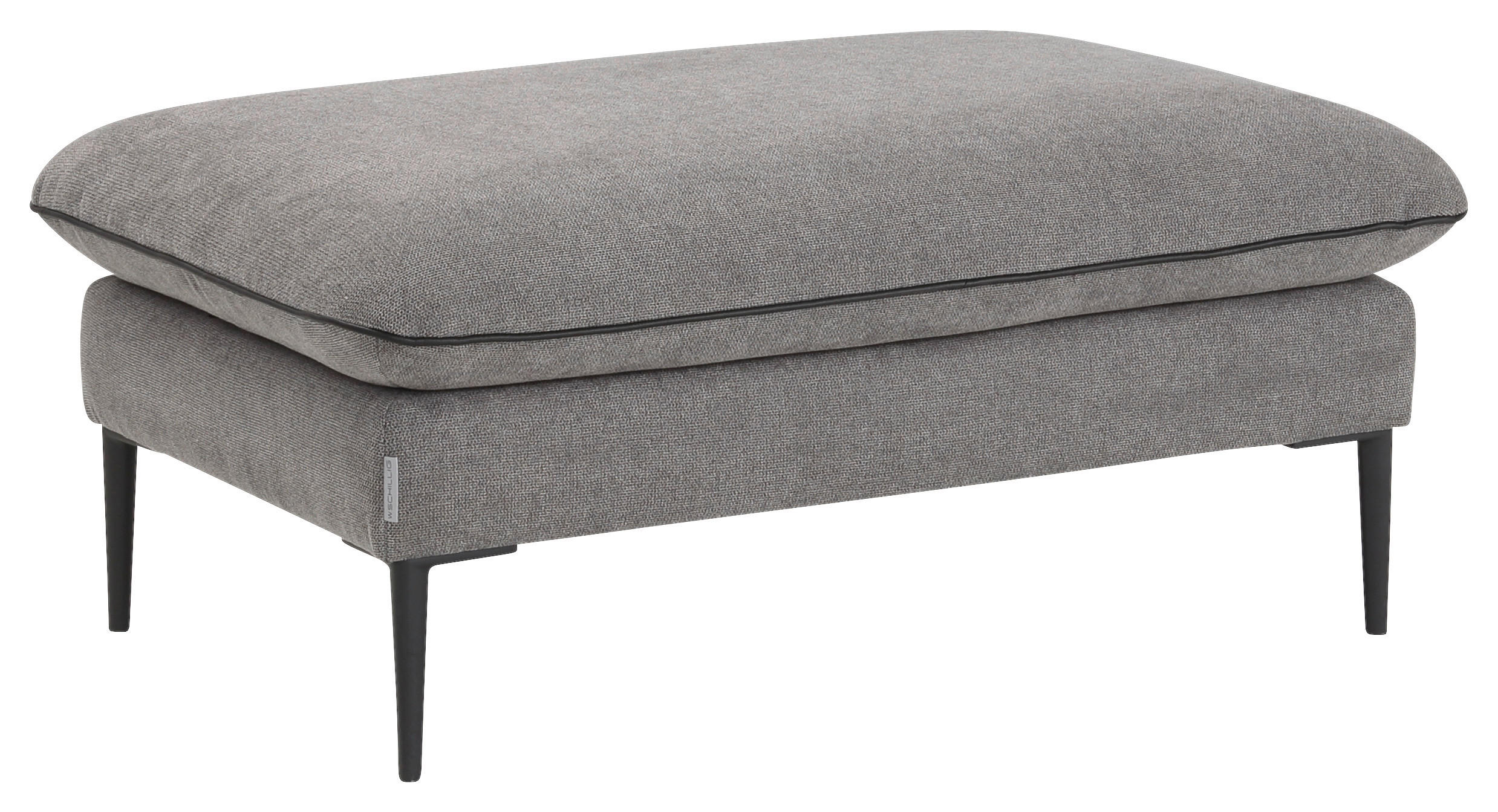 HOCKER in Textil Grau  - Chromfarben/Schwarz, Design, Textil/Metall (106/71/47cm) - Chilliano