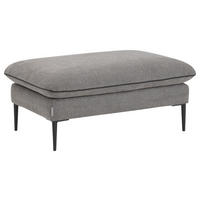 HOCKER in Textil Grau  - Chromfarben/Schwarz, Design, Textil/Metall (106/71/47cm) - Chilliano