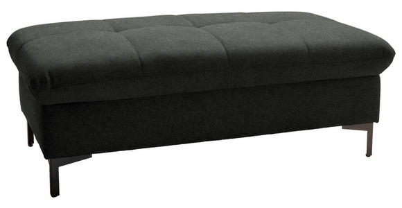 HOCKER in Textil Anthrazit - Anthrazit/Schwarz, Design, Textil (124/46/68cm) - Xora