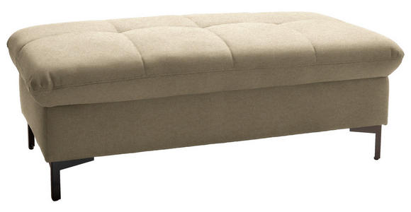 HOCKER in Textil Beige - Beige/Schwarz, Design, Textil (124/46/68cm) - Xora