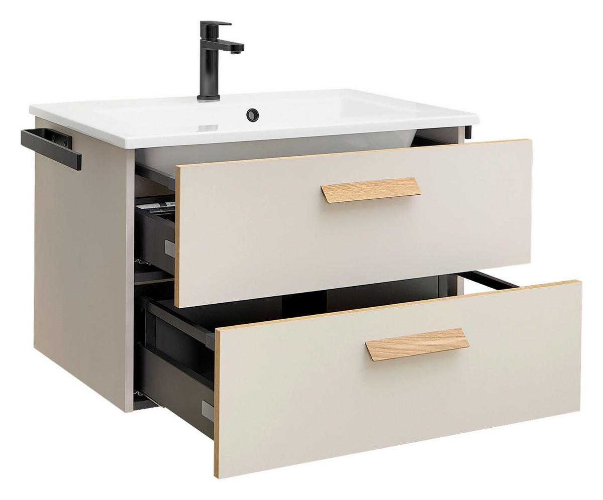 WASCHTISCHKOMBI 78 cm  - Kaschmir/Eichefarben, MODERN, Holz/Holzwerkstoff (78cm) - Dieter Knoll