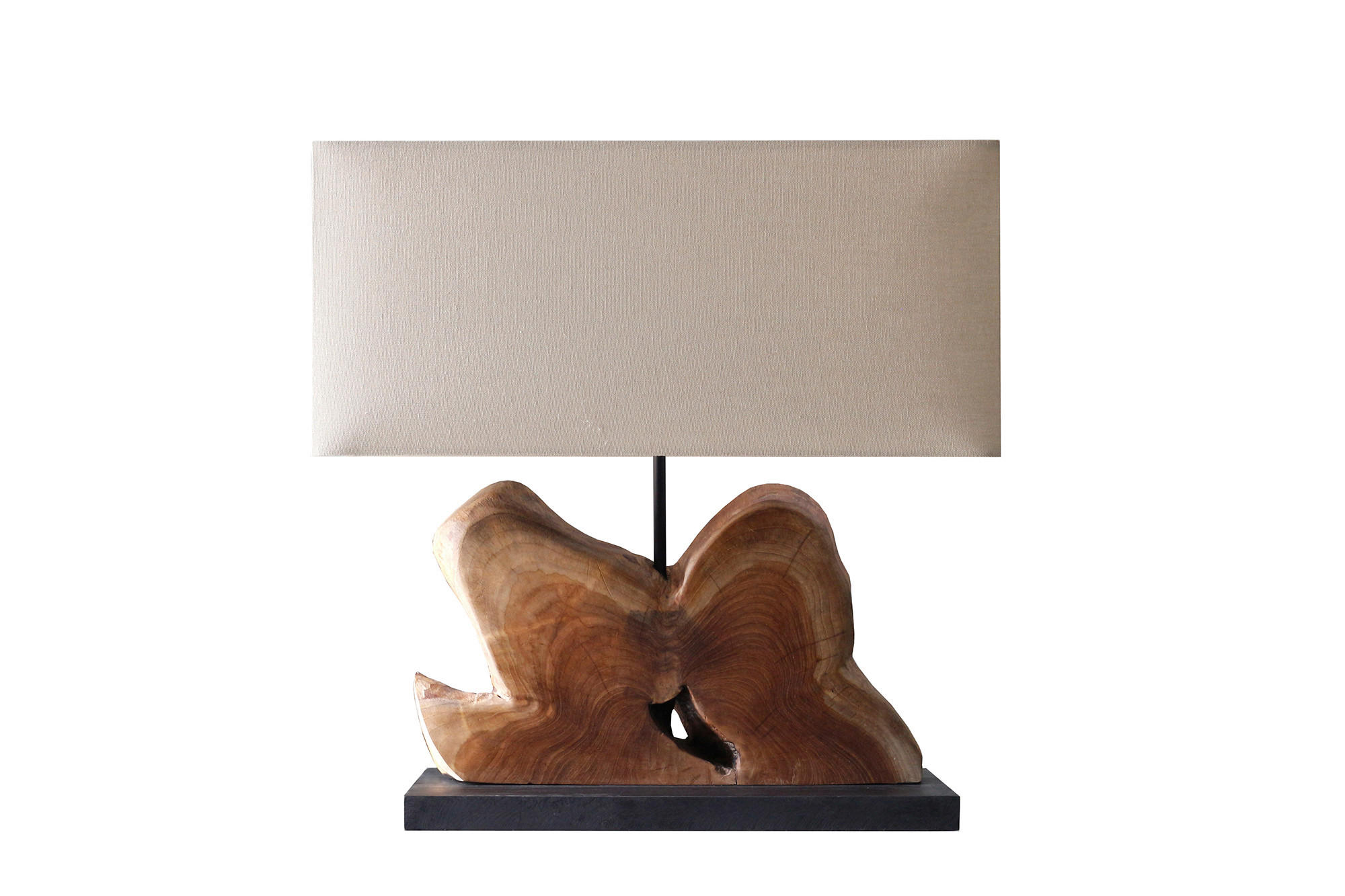 TISCHLEUCHTE 49/50/20 cm   - Schwarz/Weiß, Design, Holz/Textil (49/50/20cm) - P & B