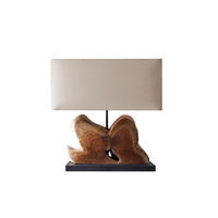 TISCHLEUCHTE 49/50/20 cm   - Schwarz/Weiß, Design, Holz/Textil (49/50/20cm) - P & B