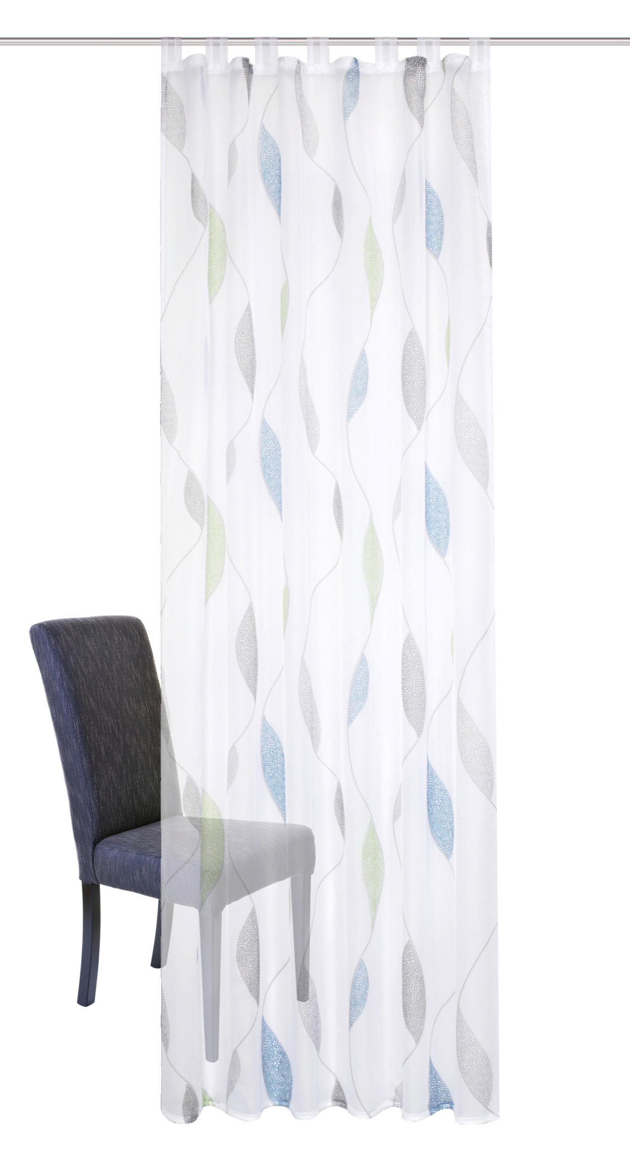 SCHLAUFENSCHAL transparent 140/145 cm - Apfelbaumfarben/Hellgrün, KONVENTIONELL, Textil (140/145cm)