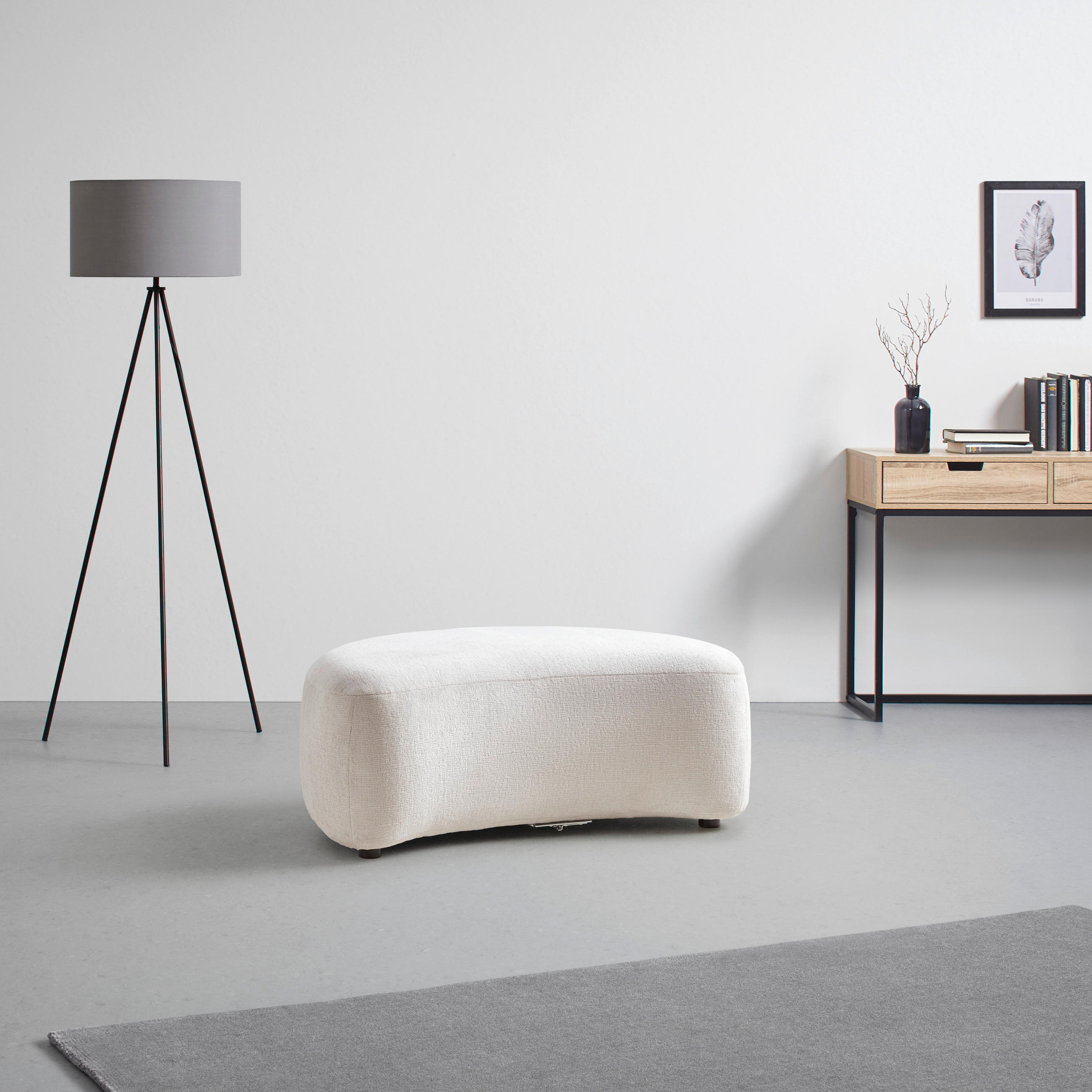 PALL i textil beige  - beige/svart, Modern, textil/plast (102/42/66cm) - MID.YOU