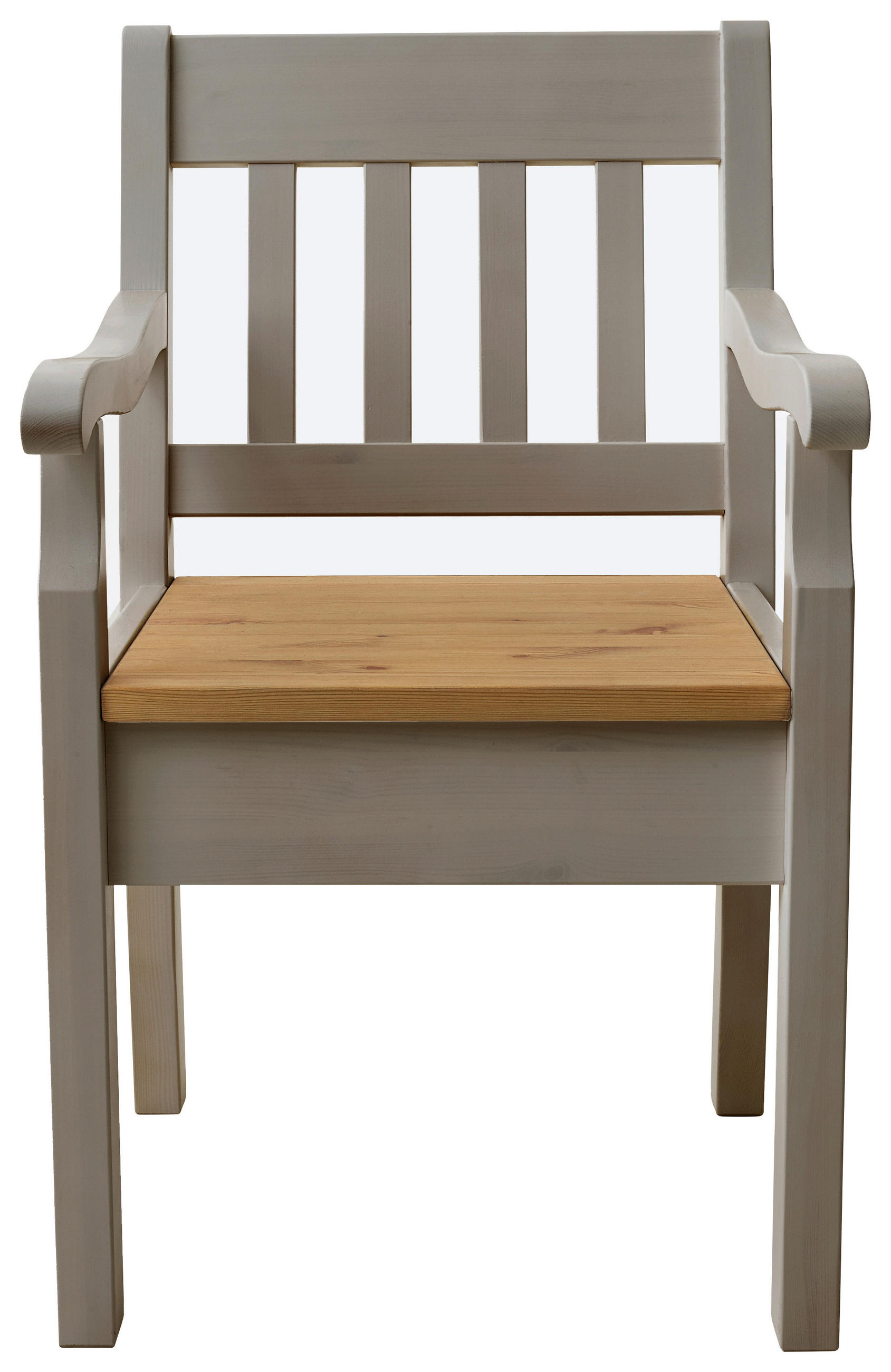 ARMLEHNSTUHL  in  - Laugenfarbig/Grau, ROMANTIK / LANDHAUS, Holz (54/93/58cm) - Boxxx