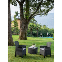 GARTENSET  - Anthrazit/Hellgrau, KONVENTIONELL, Kunststoff/Textil