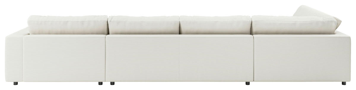 WOHNLANDSCHAFT Hellgrau Cord  - Hellgrau/Schwarz, Design, Kunststoff/Textil (224/425/190cm) - Pure Home Lifestyle