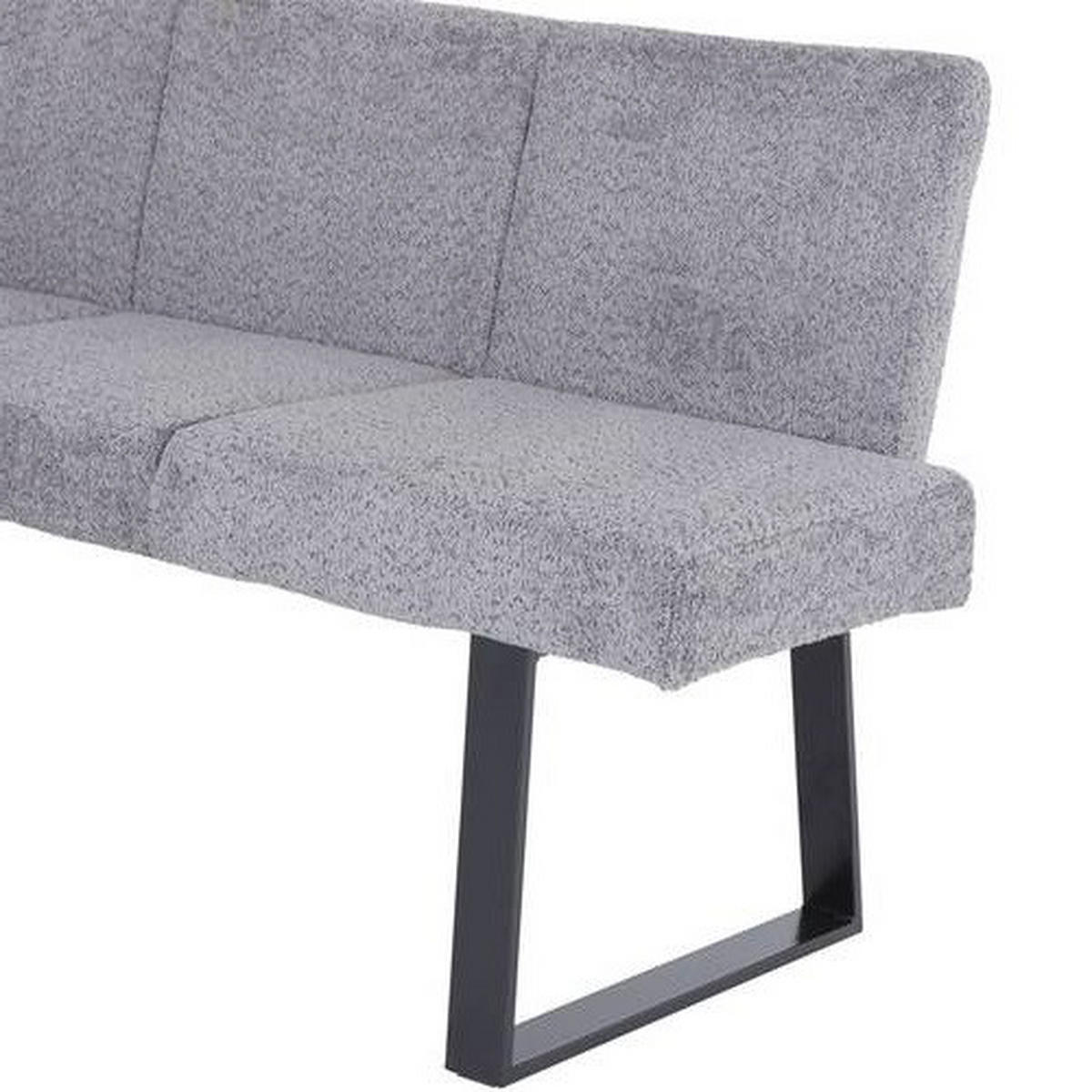 ECKBANK 190/150 cm Leinenoptik Grau   - Schwarz/Grau, MODERN, Textil/Metall (190/150cm) - MID.YOU