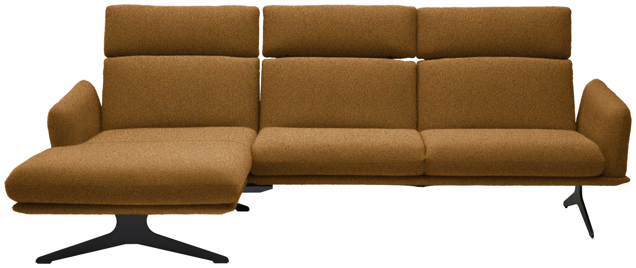 ECKSOFA in Flachgewebe Currygelb  - Currygelb/Schwarz, Design, Textil/Metall (152/259cm) - Dieter Knoll
