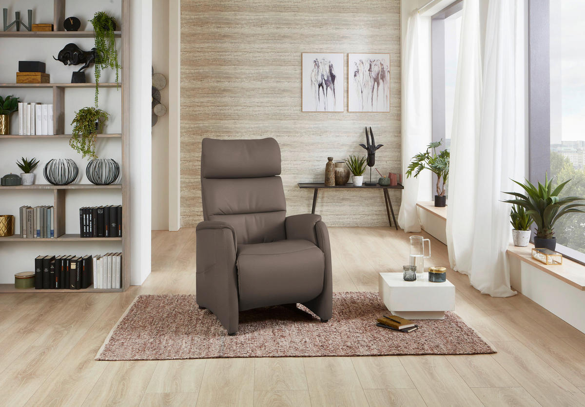 FAUTEUIL DE TÉLÉVISION in Fango  - Fango/Schwarz, Konventionell, Leder/Kunststoff (69/109/83cm) - Cantus