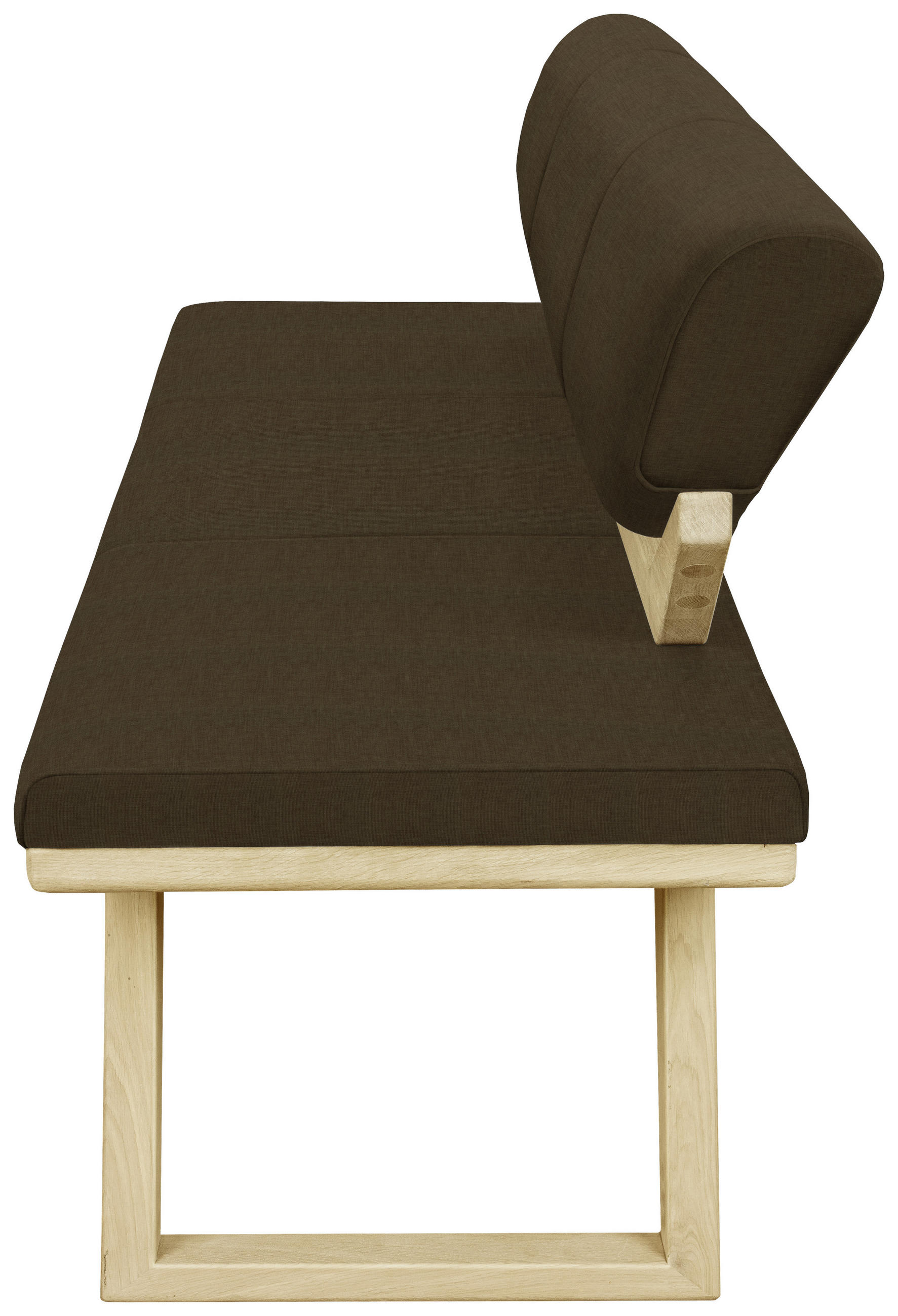 SITZBANK 190/81/56 cm Webstoff Braun Holz - Eichefarben/Braun, Natur, Holz/Textil (190/81/56cm) - Linea Natura